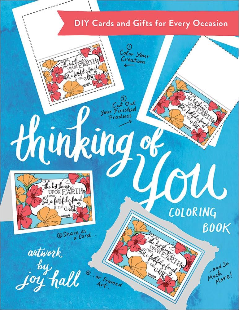 Thinking of you coloring book diy cards and gifts for every occasion colorful greetings hall joy books