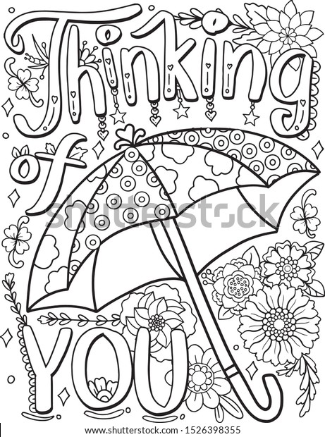 Thinking you font umbrella flower element stock vector royalty free