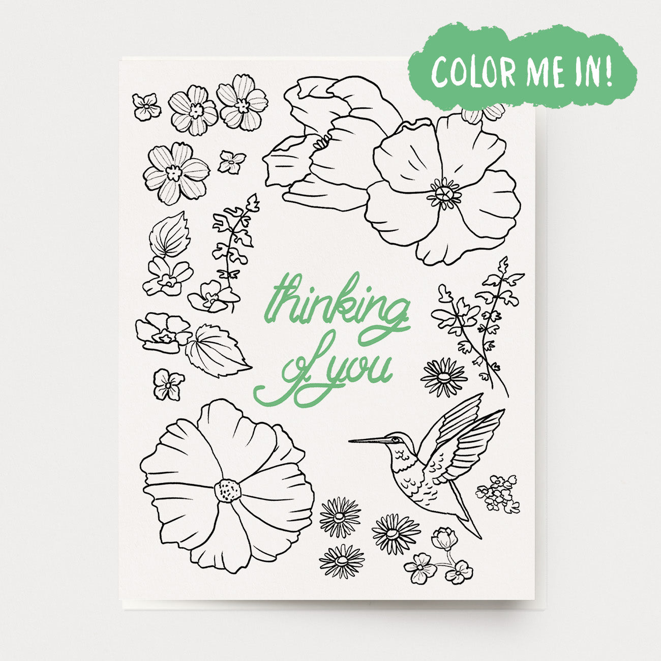 Thinking of you wildflower coloring card â ingrid press