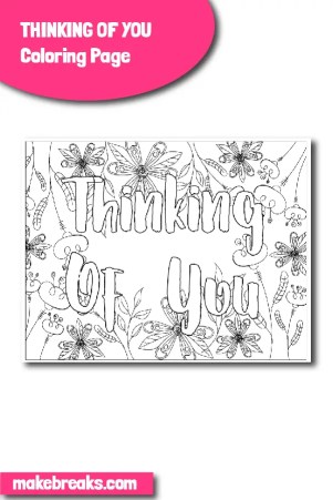 Thinking of you coloring page