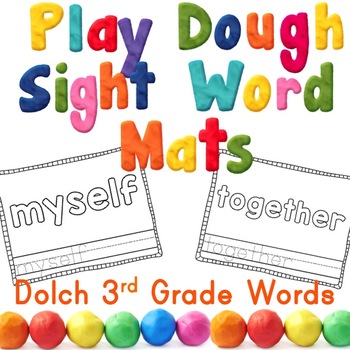 Third grade sight word play dough mats center activity