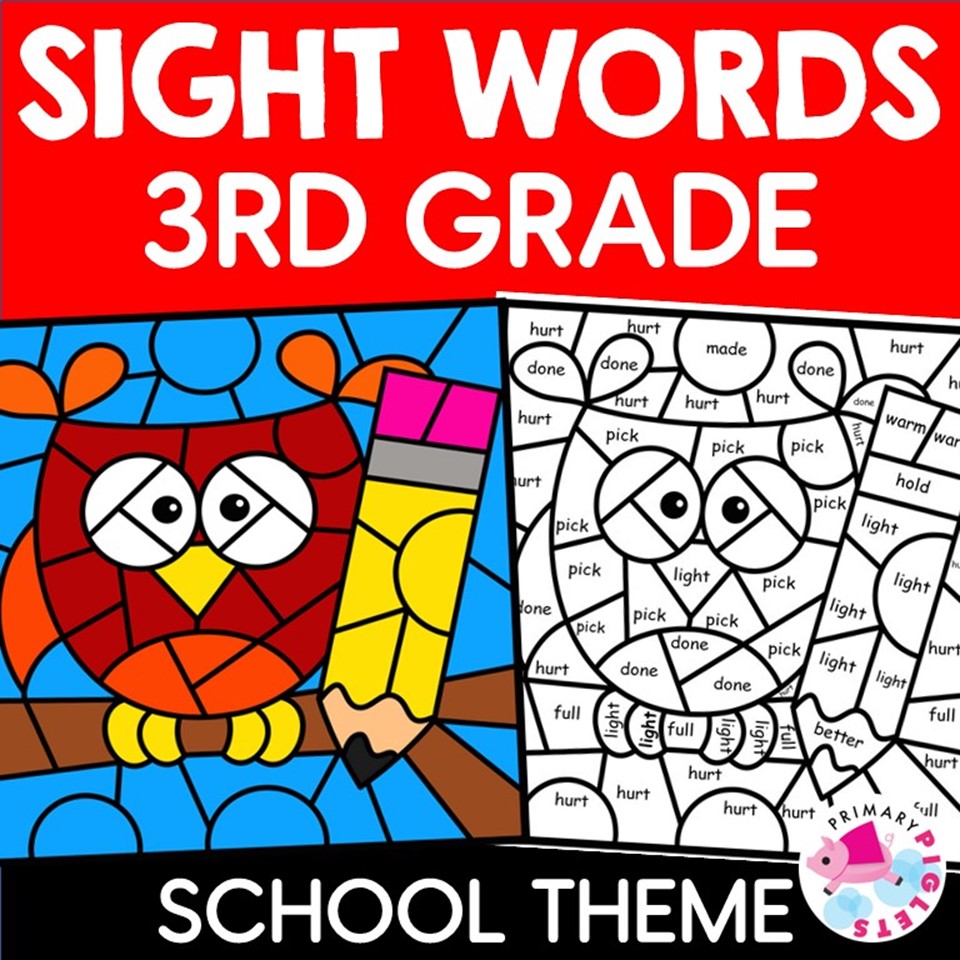 Back to school color by sight words rd grade made by teachers
