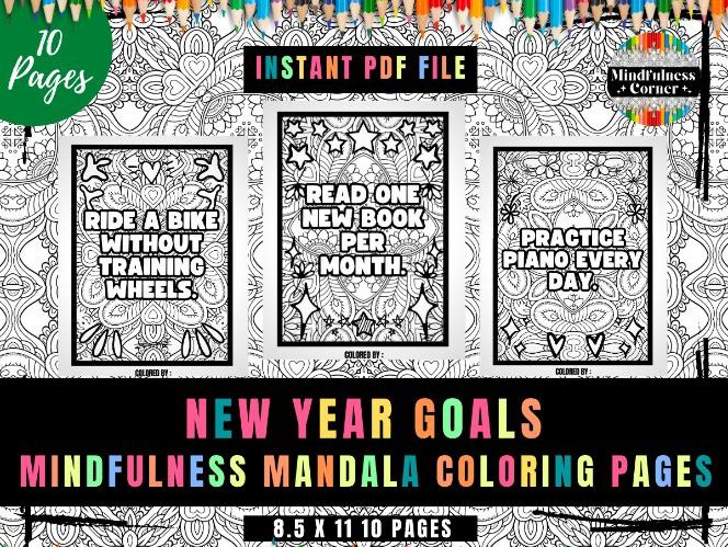 New years goals bulletin board activities craft coloring sheet rd th grade teaching resources