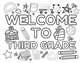 Wele to third grade coloring pages coloring sheet back to school