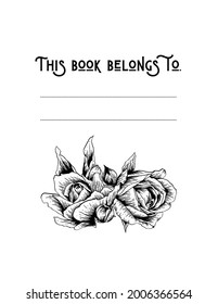 This book belongs elegant introduction project stock illustration