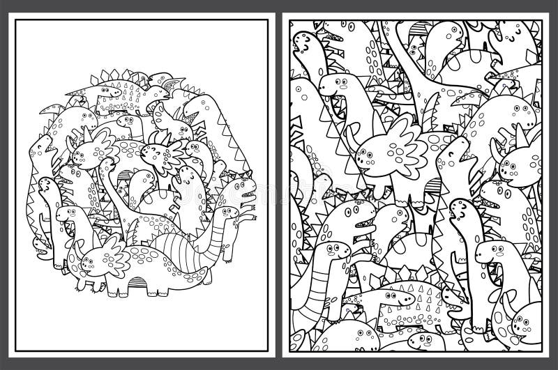 Dino coloring pages stock illustrations â dino coloring pages stock illustrations vectors clipart