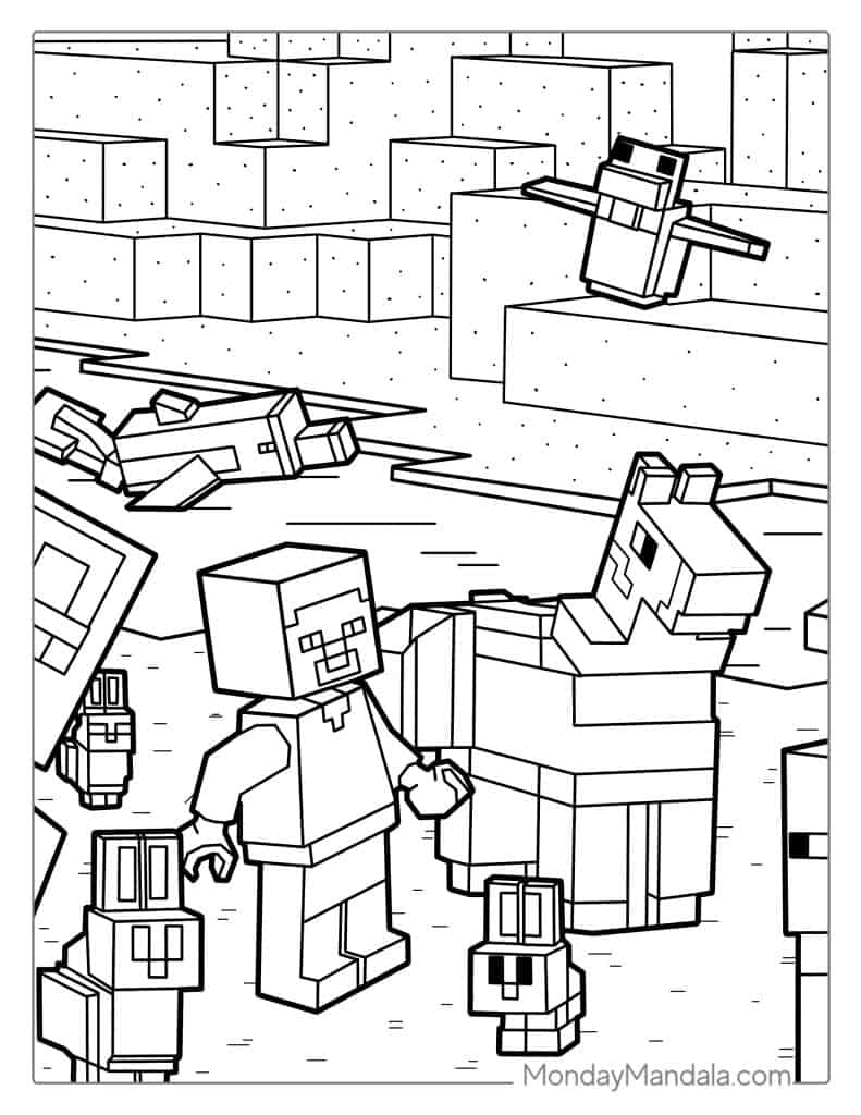 Minecraft coloring pages free pdf printables