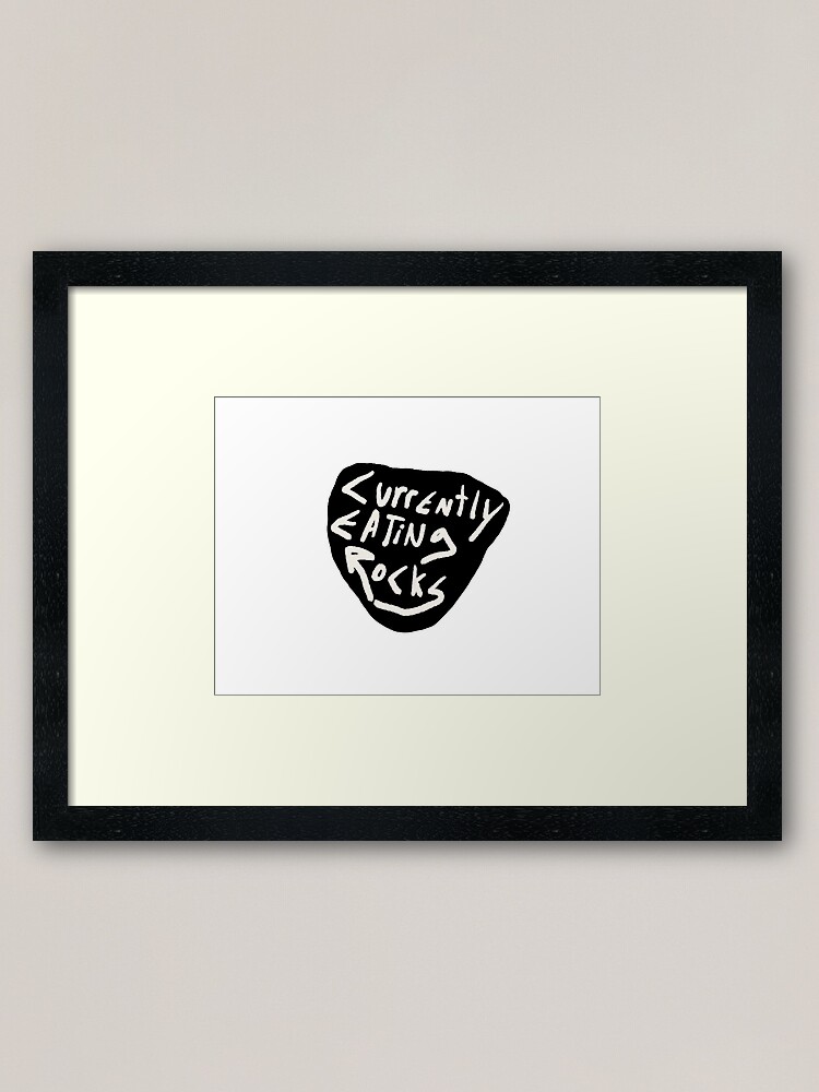 Eating rocks framed art print for sale by thistleblossoms