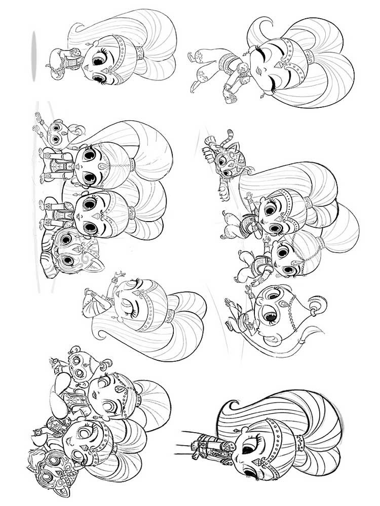 Shimmer and shine coloring pages â