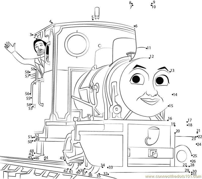 Thomas friends dot to dot printable worksheet