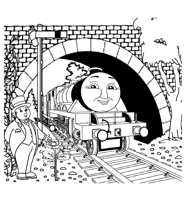 Free printable drawing of thomas and his friends to color