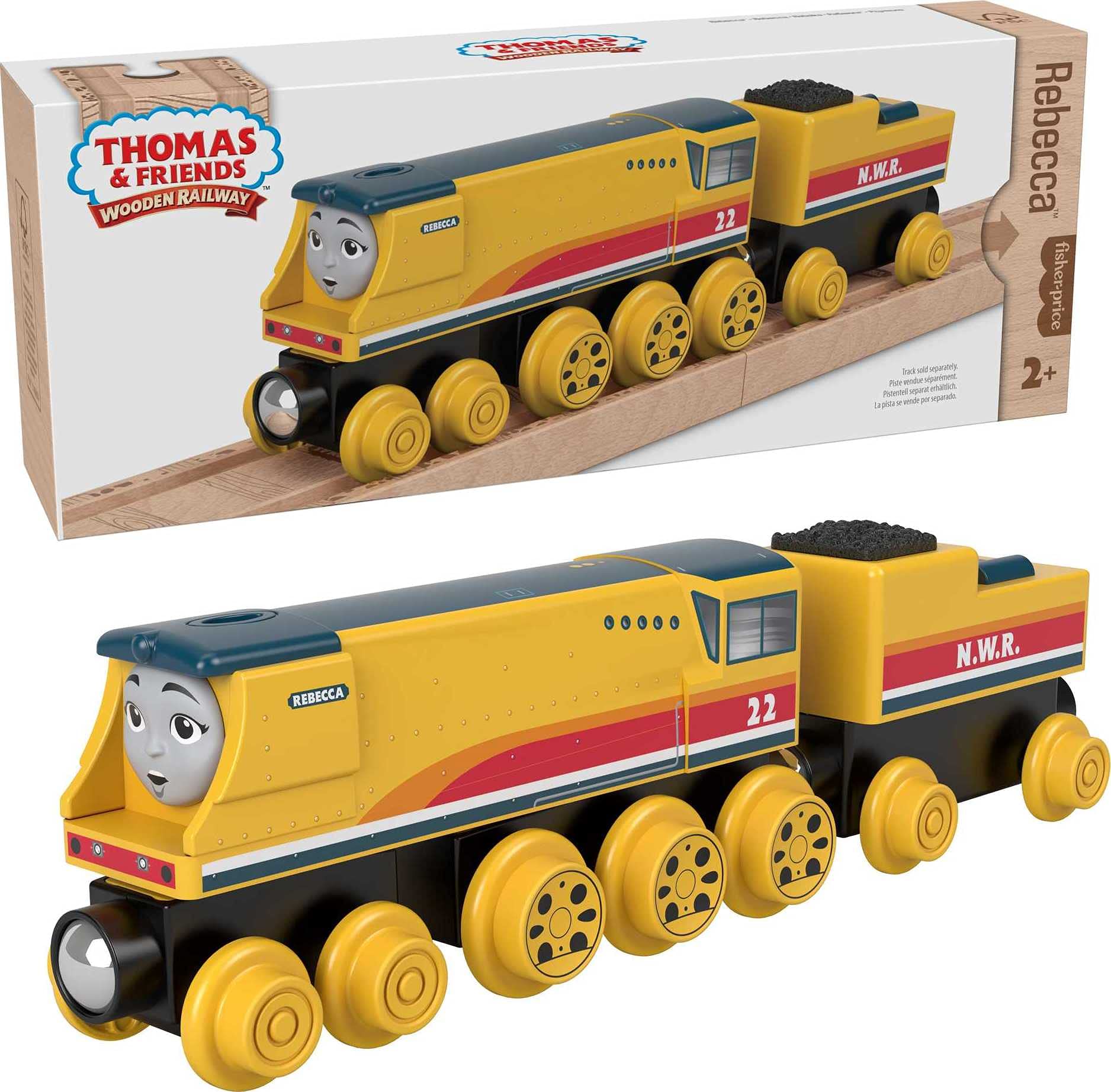 Thomas friends wooden railway toy train rebecca push