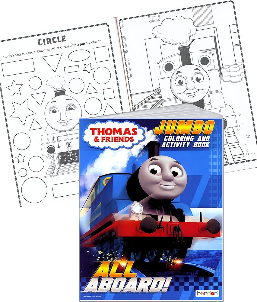 Thomas the train coloring book with thomas and friends stickers bundle with thomas the train stickers and