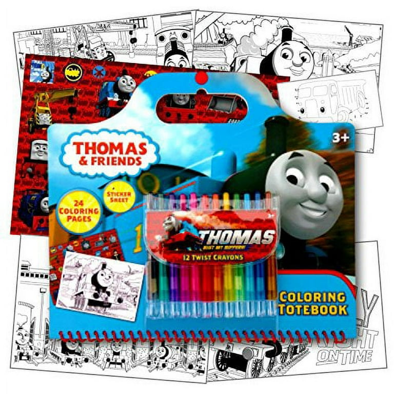 Thomas the train coloring activity set with twist crayons coloring book activity pages large sheet of stickers plus fun separately licensed coloring activity sticker