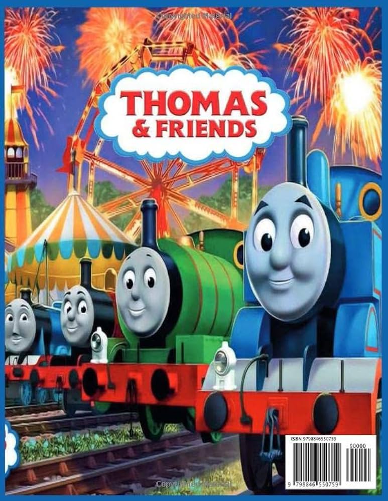 Thomas the tank engine and friends coloring book premium illustration pages to color with one sided coloring pages about characters and iconic scenes for kids toddlers fagripi books