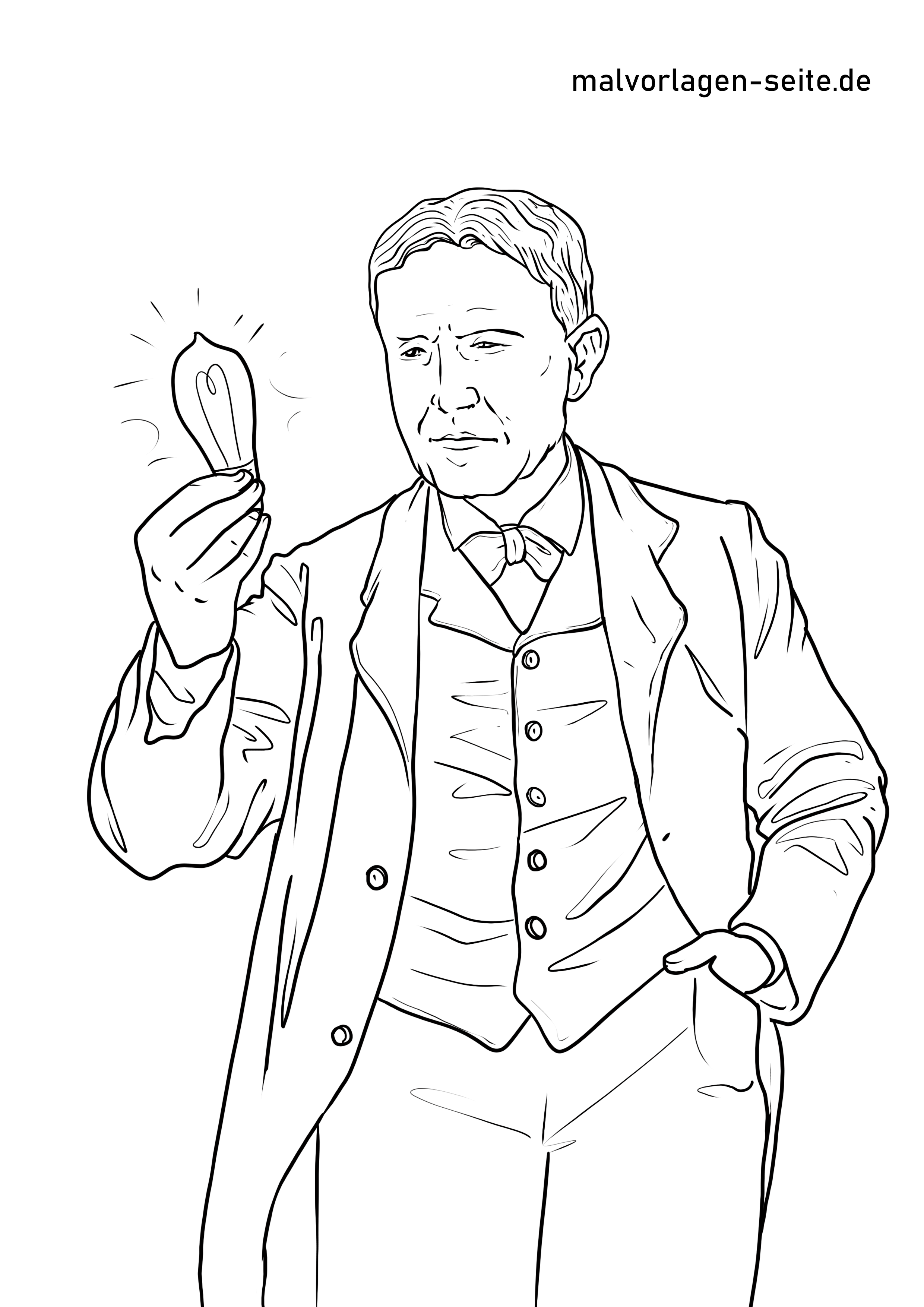 Malvorlage thomas edison persãnlichkeiten malvorlagen fãr kinr
