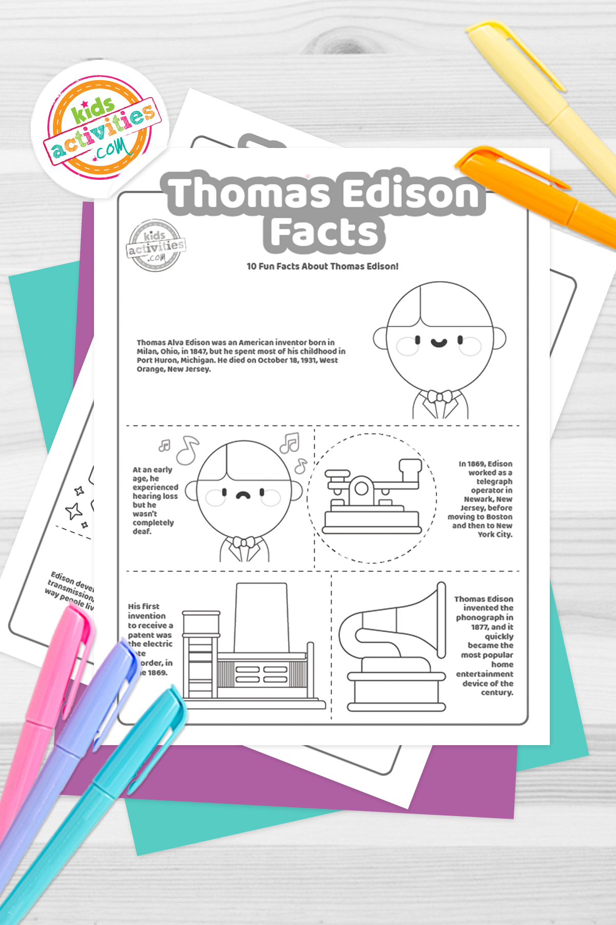Interesting thomas edison facts kids activities blog