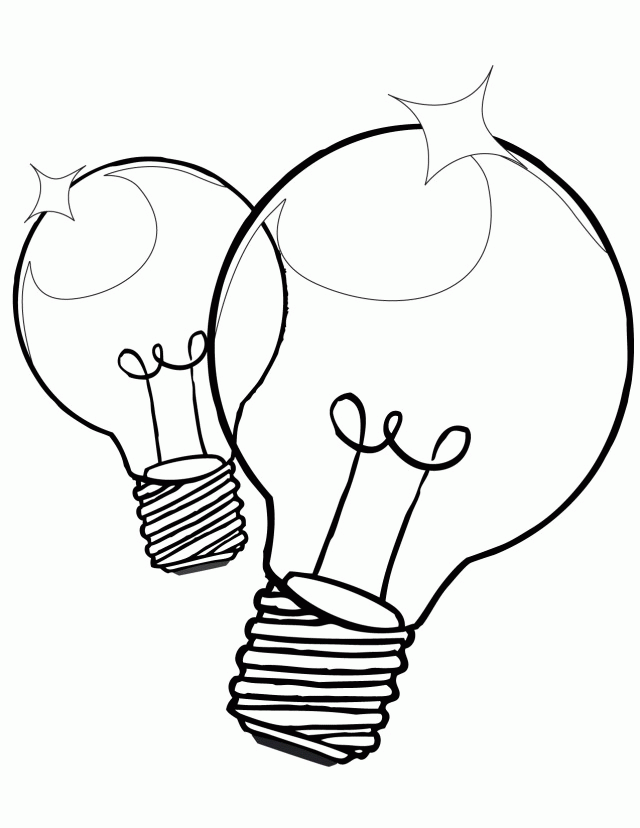Light bulb coloring page