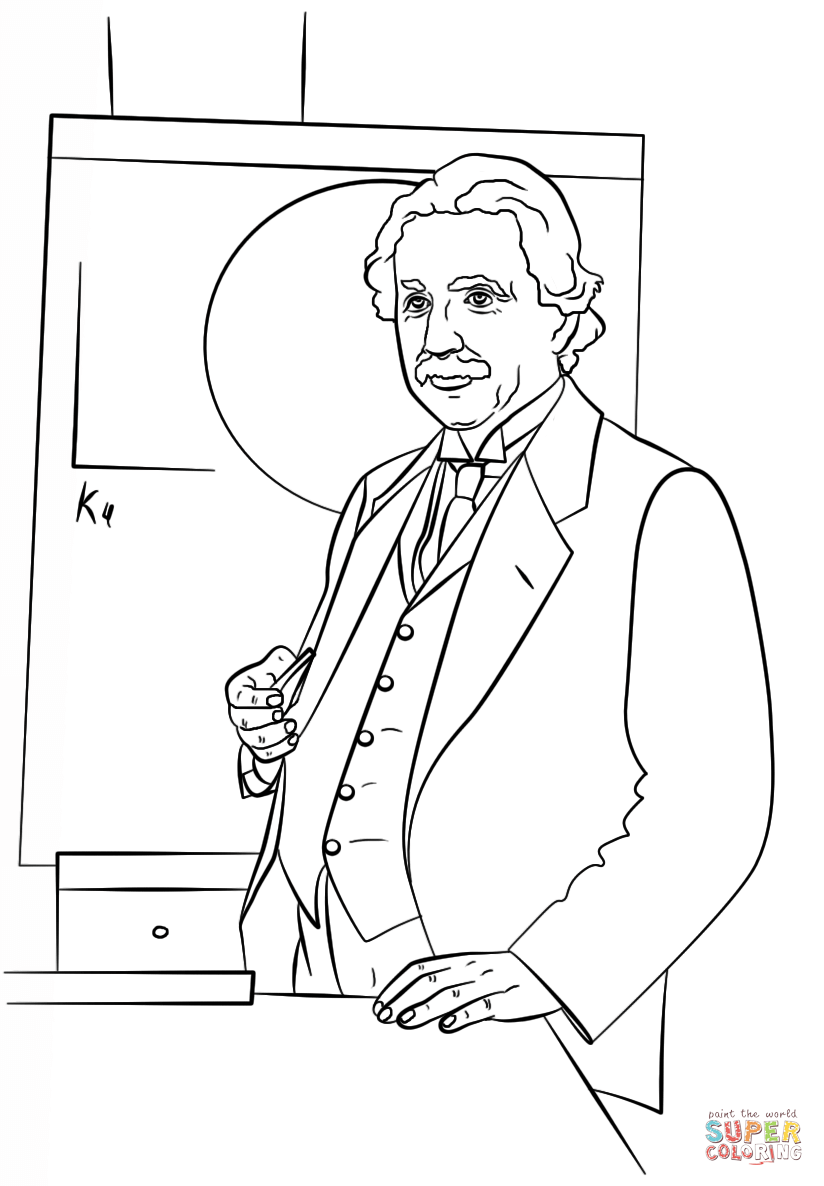 Albert einstein coloring page free printable coloring pages