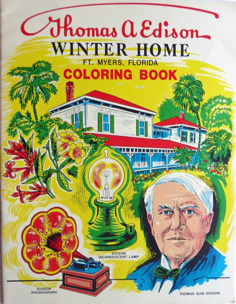 Thomas a edison winter home ft myers florida coloring book