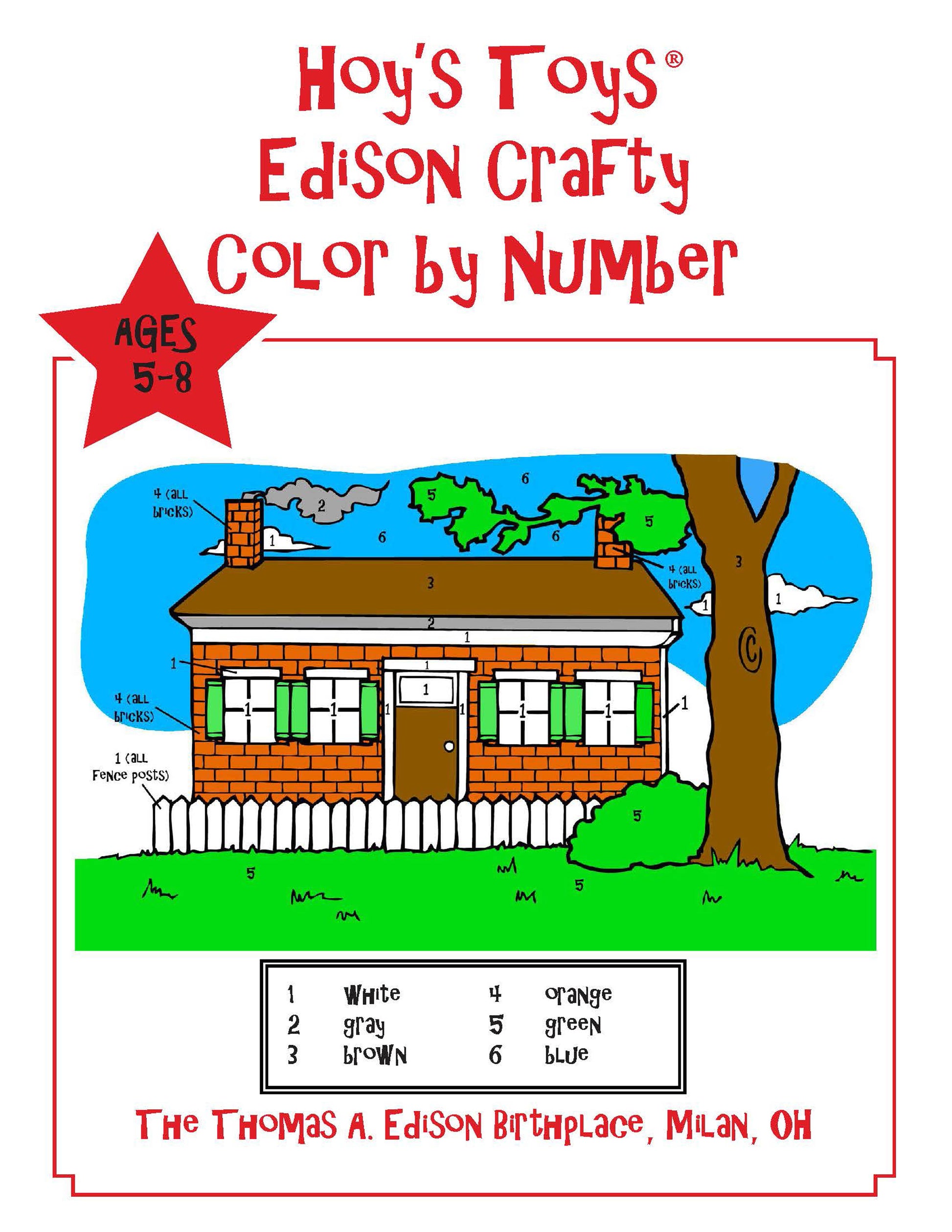 Hoys toys thomas edison crafty color by number to