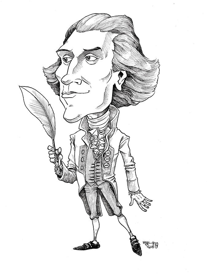 Thomas jefferson drawing by mike scott
