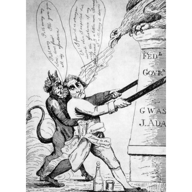 Federalist party political cartoon attacking thomas jefferson history x