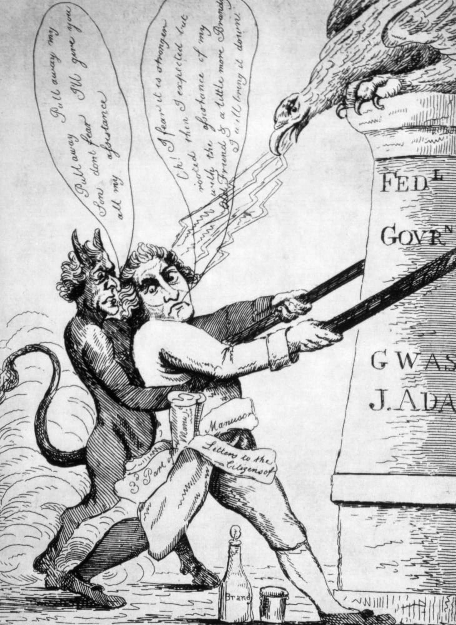 Federalist party political cartoon attacking thomas jefferson history x
