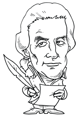 Thomas jefferson caricature coloring page free printable coloring pages