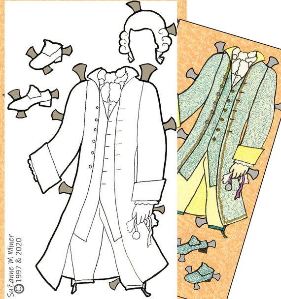 Thomas jefferson paper doll coloring pages large size formal coat riding coat hat and the red