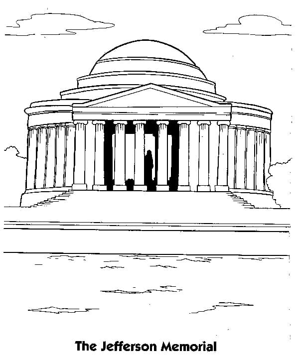 Thomas jefferson memorial coloring page