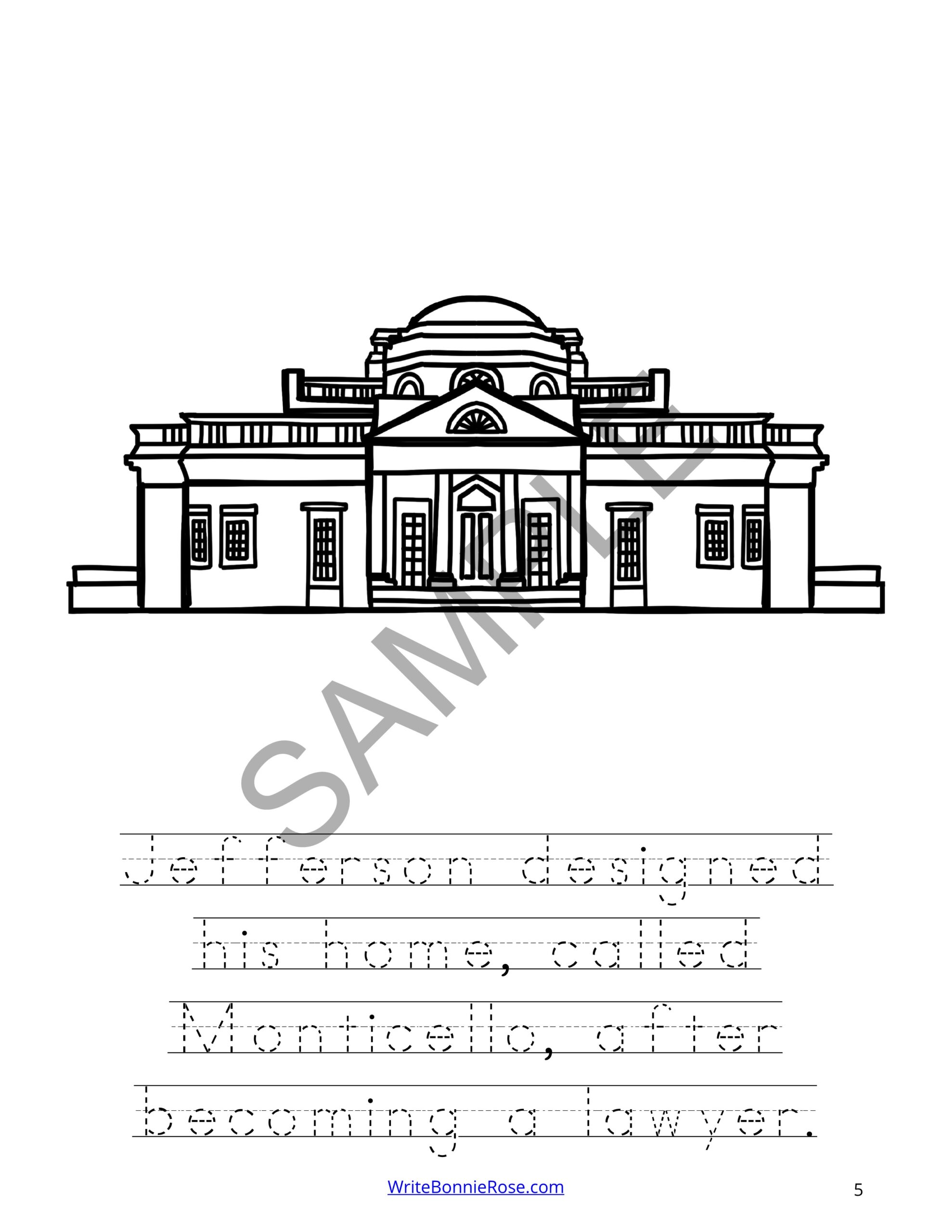 Thomas jefferson coloring book