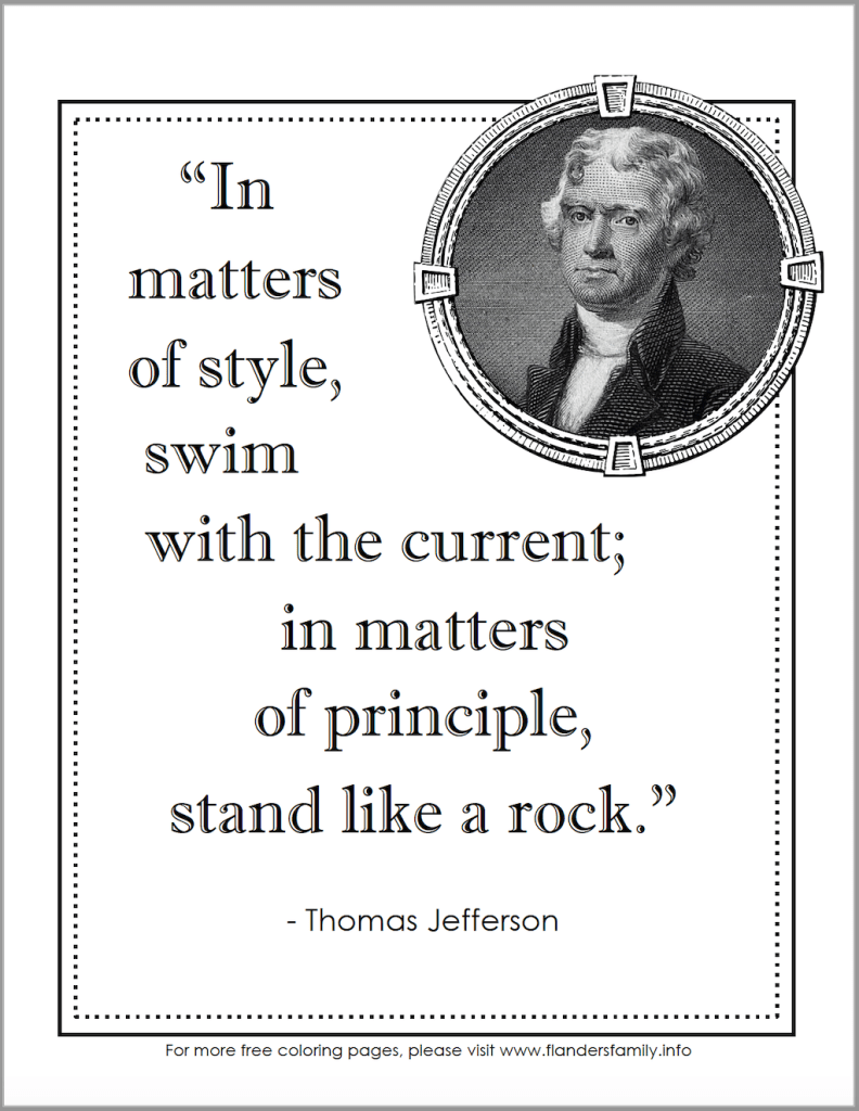 Thomas jefferson quote matters of principle