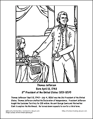 Thomas jefferson word search coloring pages and more
