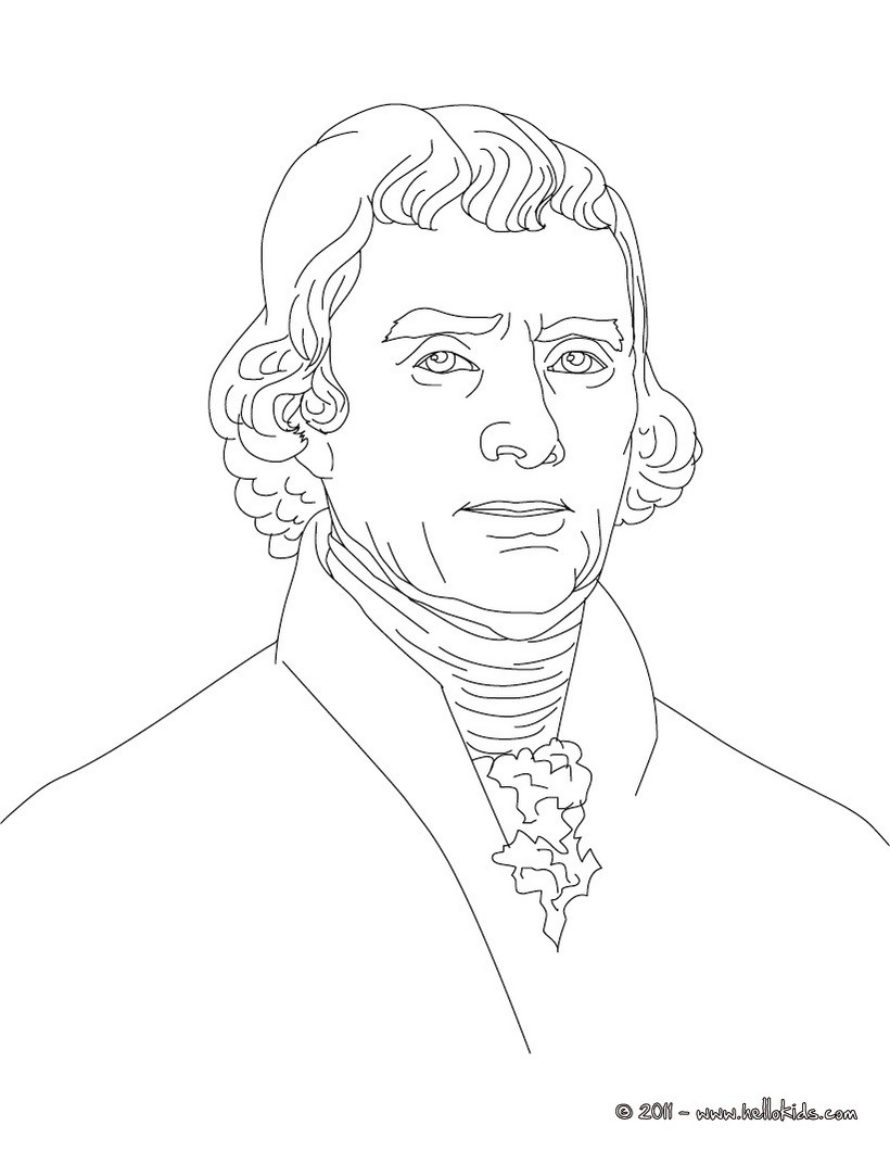 President thomas jefferson coloring pages