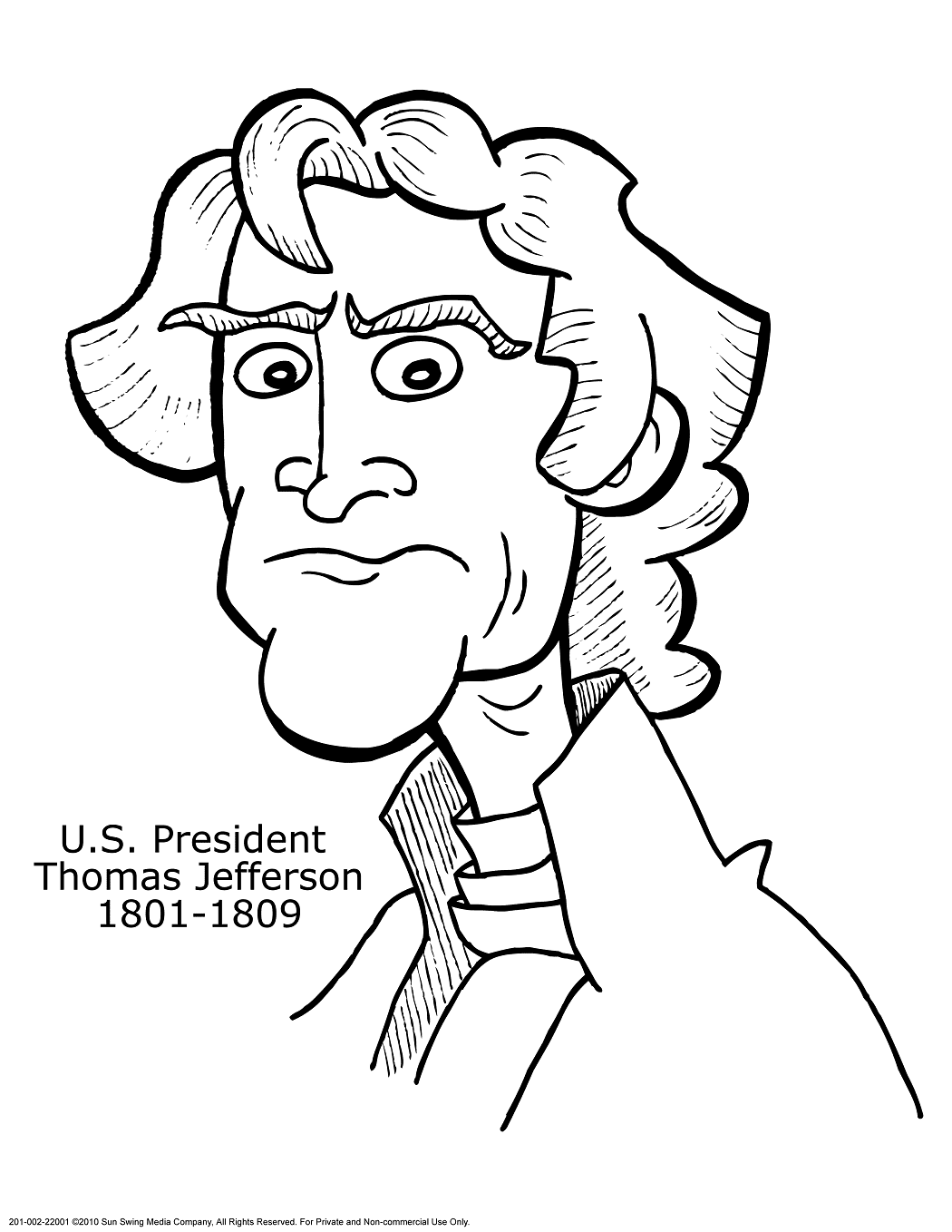 President thomas jefferson coloring page
