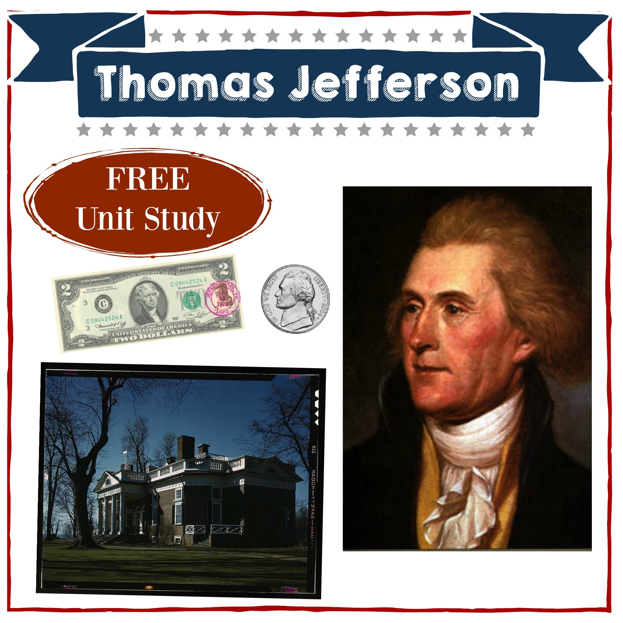 Thomas jefferson homeschool unit study american presidents social studies history free printable