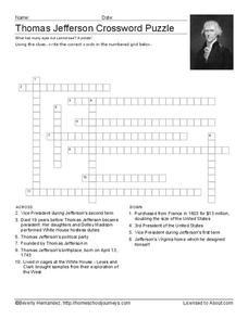 President thomas jefferson lesson plans worksheets