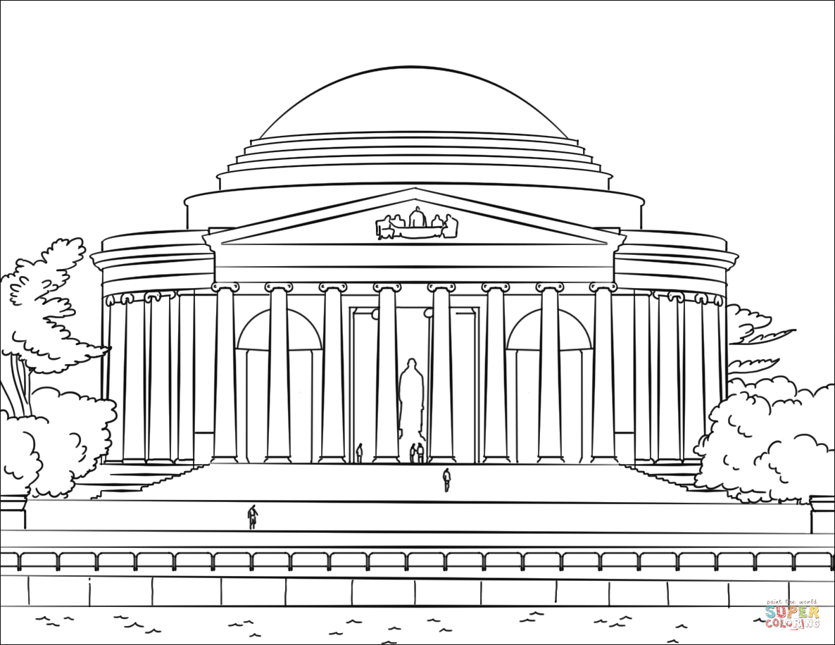 Jefferson memorial coloring page free printable coloring pages