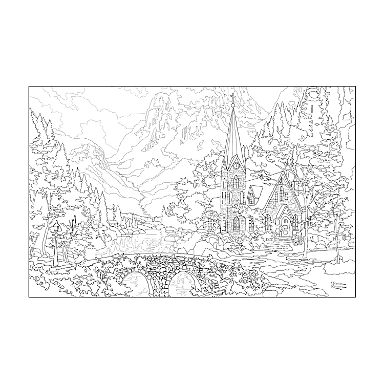 Thomas kinkade artistic espes adult colouring pencil kit collection