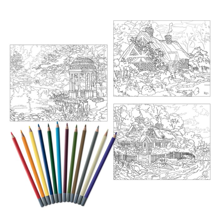 Thomas kinkade artistic escapes colouring kit