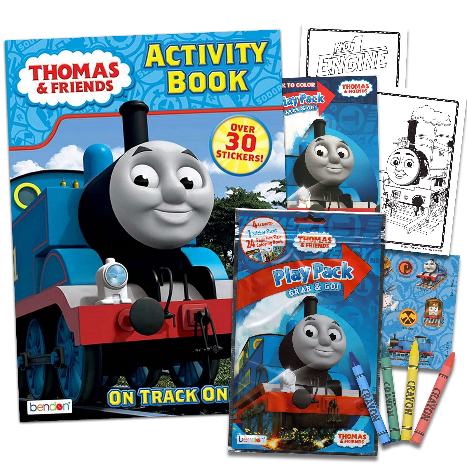 Thomas the train coloring and activity book set with over stickers books sticker sheets toys games