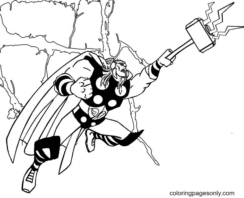 Thor coloring pages printable for free download