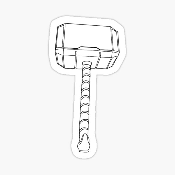 Mjolnir sticker bw sticker for sale by caseytour