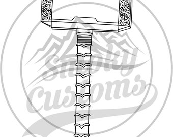 Thor hand drawn mjolnir ready to cut and print svg png jpg