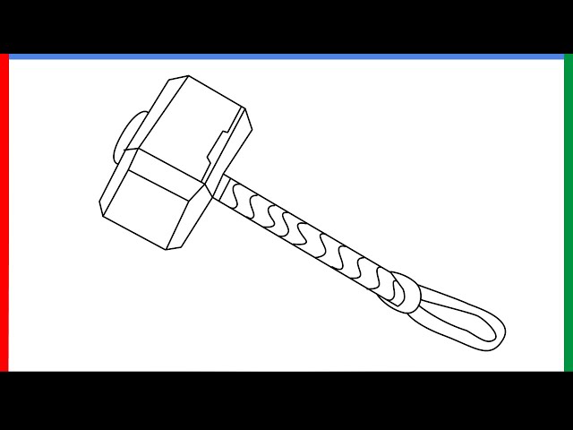 How to draw a thor hammer step by step for beginners