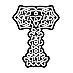 Mjolnir thor tattoo vector images