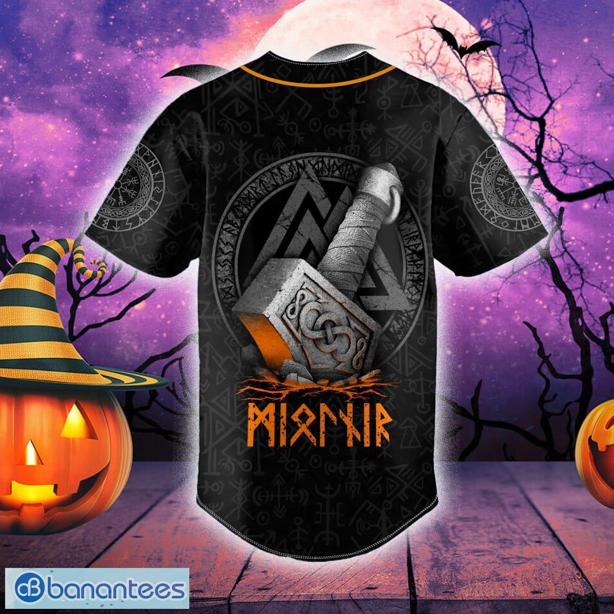 Custom name thor hammer tattoo skull baseball jersey for men and women gift halloween