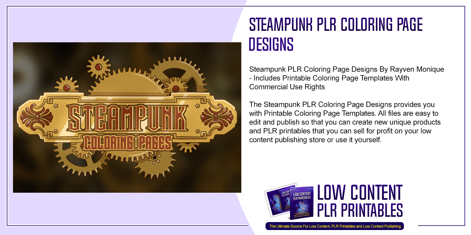 Steampunk plr coloring page designs plr printable coloring pages