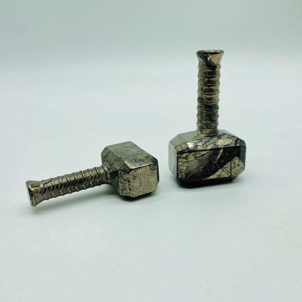Pyrite thors hammer mjolnir carving wholesale